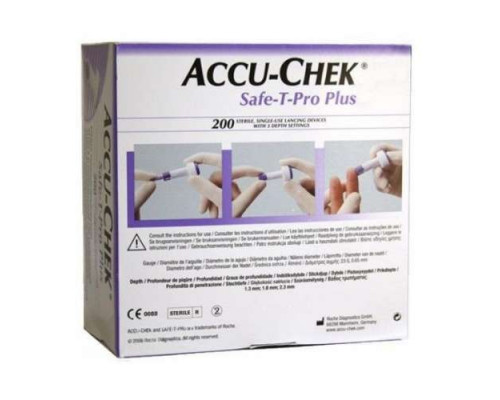 Ланцети Акку-Чек Сейф-Т-Про ПЛЮС (Система для прокалывания Accu-Chek Safe-T-Pro Plus) 200шт.