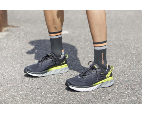 Компресійні шкарпетки спортивні короткі, сіро-жовтогарячі Relaxsan 801 GO Sport Socks (Італія)