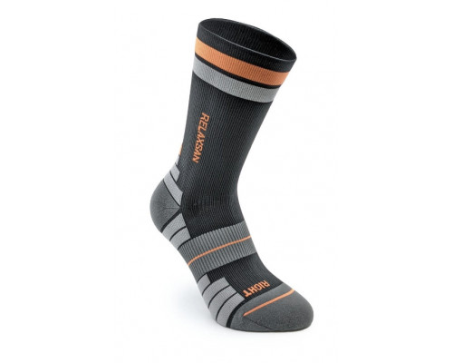 Компресійні шкарпетки спортивні короткі, сіро-жовтогарячі Relaxsan 801 GO Sport Socks (Італія)