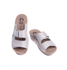 Шльопанці жіночі ортопедичні, натуральна шкіра, BOX BEIGE 16020, Mubb