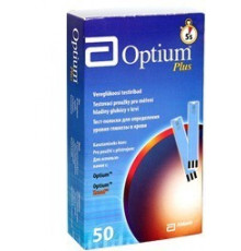 Тест-смужки Optium Plus, 50 шт. в упаковці
