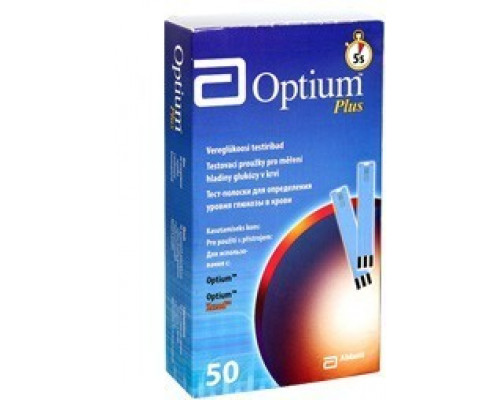 Тест-полоски Optium Plus, 50 шт. в упаковке