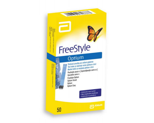 Тест-полоски Optium Plus, 50 шт. в упаковке