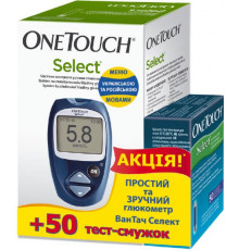 Глюкометр OneTouch Select та тест-смужки Уан Тач 50 шт, (США)