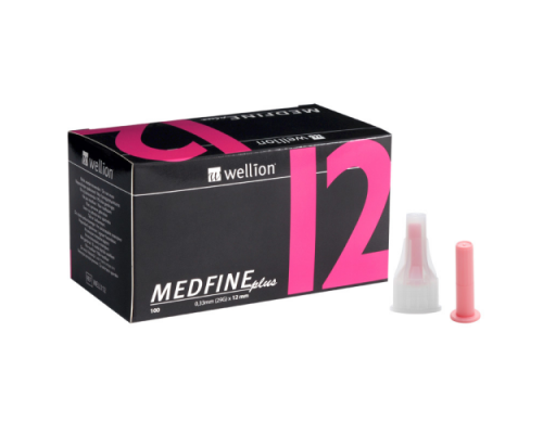 Иглы для инсулиновых шприц-ручек Wellion MEDFINE plus 0,25мм (31G) х 12мм, 100шт.